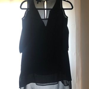 The Limited no shoulder float black top